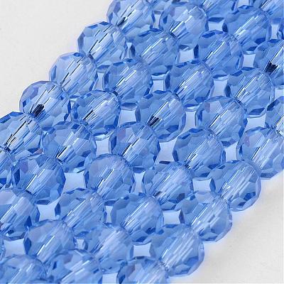 Transparent Glass Bead Strands GLAA-G013-6mm-25-1