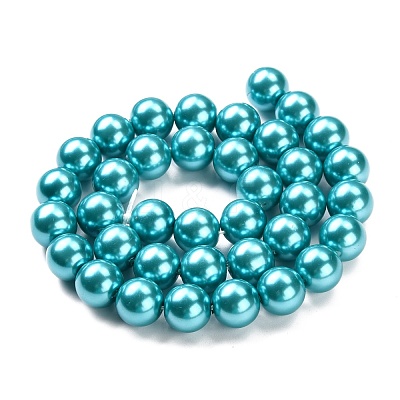 Eco-Friendly Glass Pearl Beads Strands HY-A008-12mm-RB073-1