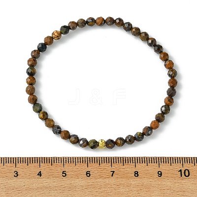 Natural Gemstone & Brass Beaded Stretch Bracelets for Women Men BJEW-JB13942-1