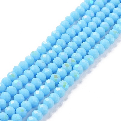 Electroplate Opaque Solid Color Glass Beads Strands LS-EGLA-A034-P3mm-L11-1