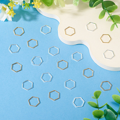 24Pcs 2 Colors Brass Linking Rings KK-TA0003-08-1