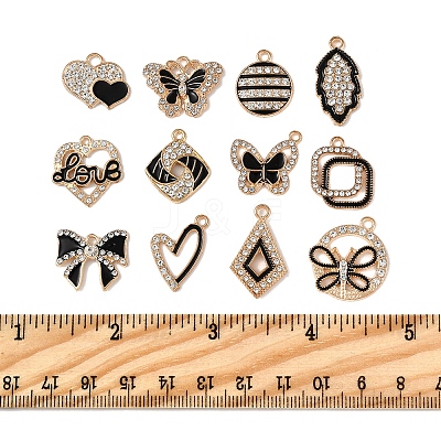 24Pcs 12 Styles Alloy Enamel Pendants ALRI-FS0001-04-1
