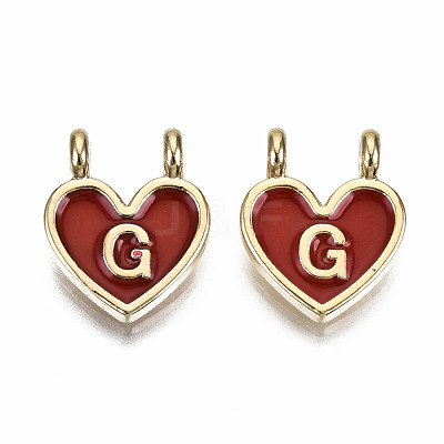 Alloy Enamel Charms X-ENAM-T012-02G-RS-1