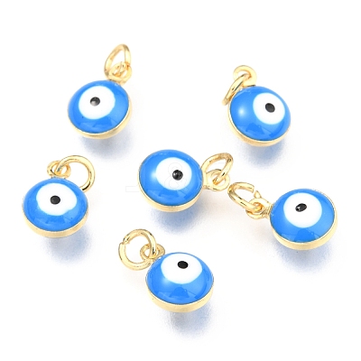 Brass Enamel Beads X-KK-B024-02G-A-1