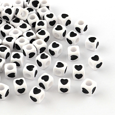 Opaque Acrylic European Beads X-OPDL-S078-01-1