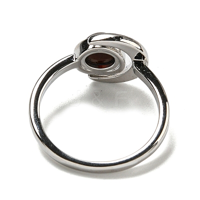 Natural Dyed & Heated Black Agate Adjustable Rings RJEW-K269-09P-03-1