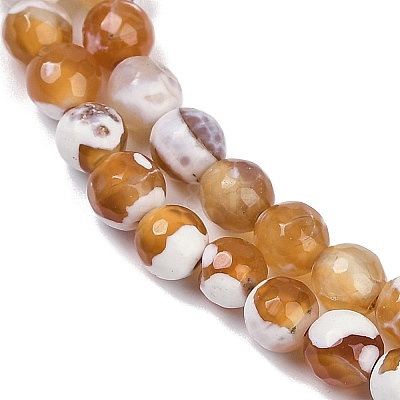 Natural Fire Crackle Agate Beads Strands G-C082-A01-33-1