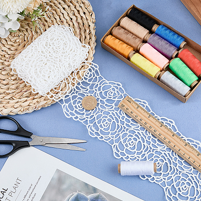 Polyester Lace Trim OCOR-WH0111-142B-1