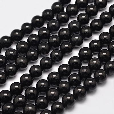 Natural Eyeless Obsidian Beads Strands G-K123-06-10mm-1