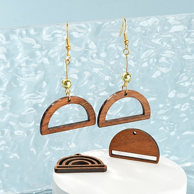18Pcs 3 Style Walnut Wood Pendants WOOD-LS0001-43-1