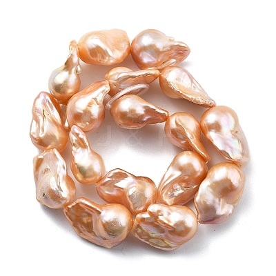 Natural Nucleated Pearl Beads Strands PEAR-B004-15M-06B-1