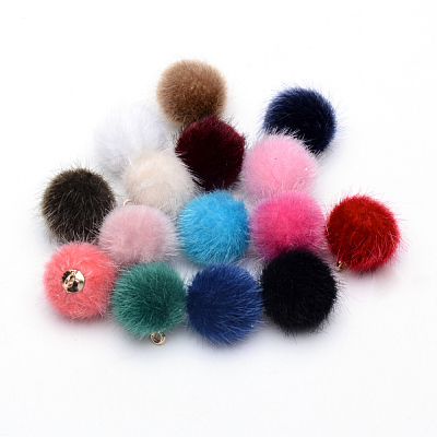 Faux Mink Fur Covered Charms X-WOVE-S084-36-1