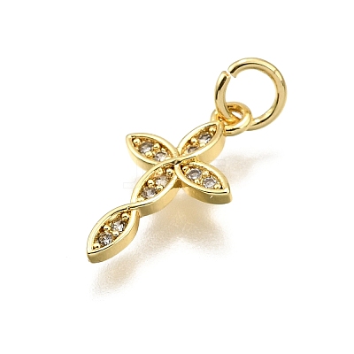 Brass Micro Pave Cubic Zirconia Pendants KK-Z100-41G-03-1