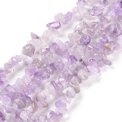 Natural Lavender Amethyst Chip Bead Strands G-M205-35-1