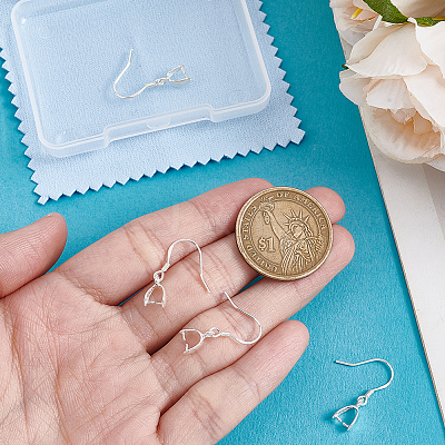 3 Pairs 925 Sterling Silver Earring Hook Findings STER-BBC0009-31-1