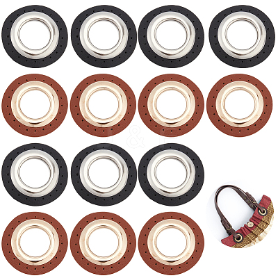 8 Bags 2 Colors Imitation PU Leather Eeyelet Patch PURS-CL0001-34P-1