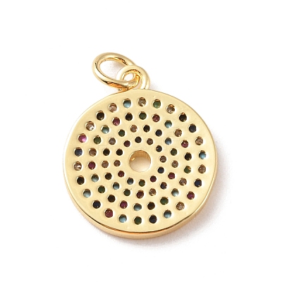 Rack Plating Brass Micro Pave Colorful Cubic Zirconia Pendants KK-F852-17G-01-1
