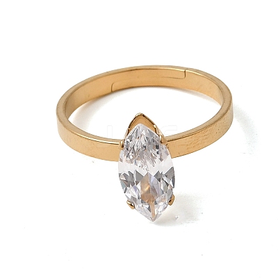 304 Stainless Steel Pave Cubic Zirconia Finger Rings for Women RJEW-B161-02G-02-1
