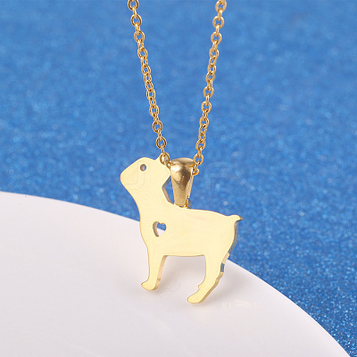 Cute Cartoon Animal 304 Stainless Steel Pendant Necklaces QV5065-19-1