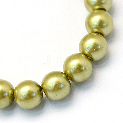 Baking Paint Pearlized Glass Pearl Round Bead Strands HY-Q330-8mm-43-1