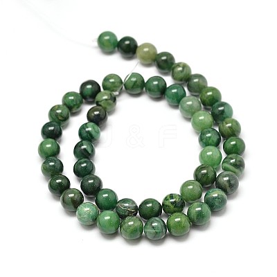 Natural West African Jade Round Beads Strands X-G-P075-03-8mm-1