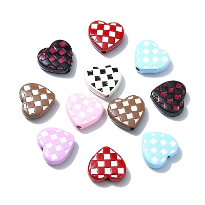 35Pcs 7 Colors Spray Painted Alloy Beads ENAM-CJ0006-11-1