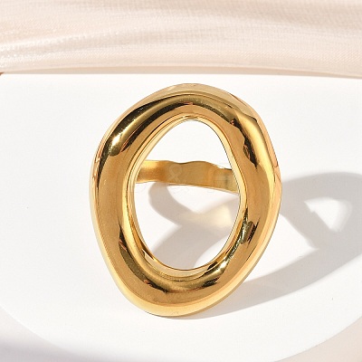 Adjustable 304 Stainless Steel Cuff Open Rings for Women RJEW-Z122-03G-03-1