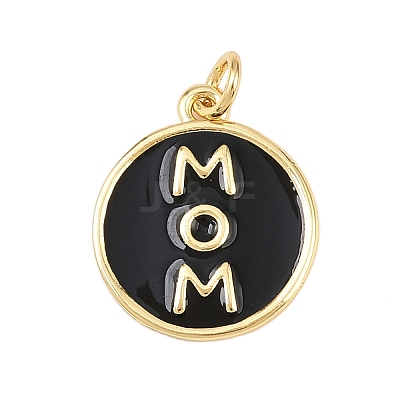 Mother's Day Brass Enamel Pendants KK-L251-02G-C-1