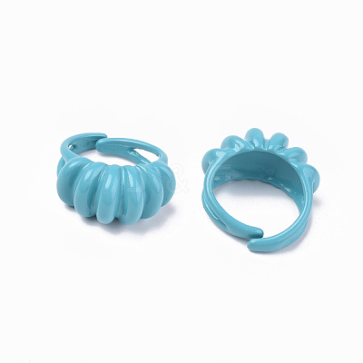 Spray Painted Alloy Cuff Rings X-RJEW-T011-24B-RS-1