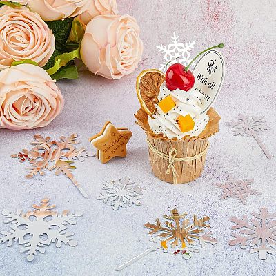 8 Sets 2 Style Acrylic Mirror Cake Toppers DIY-FH0004-90B-1