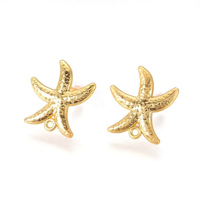 Brass Stud Earring Findings KK-F809-15G-1