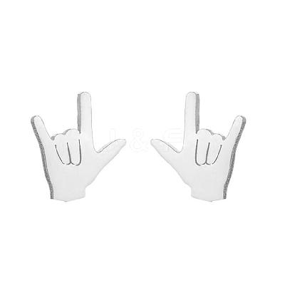 304 Stainless Steel Stud Earrings WG98C66-02-1