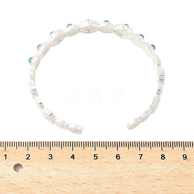 Daisy Alloy Resin Cuff Bangles for Women BJEW-U039-02S-1