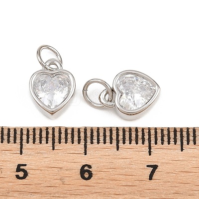 Valentine's Day Brass Micro Pave Clear Cubic Zirconia Charms KK-H292-52A-P-1