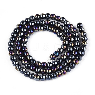 Electroplate Opaque Glass Beads Strands GLAA-T032-P4mm-AB01-1