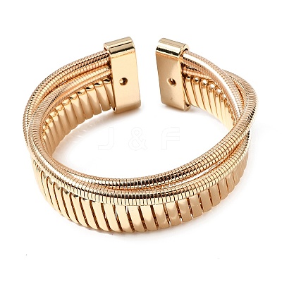 Iron Multi-strand Snake Chain Cuff Bangles for Women BJEW-P390-01B-G-1