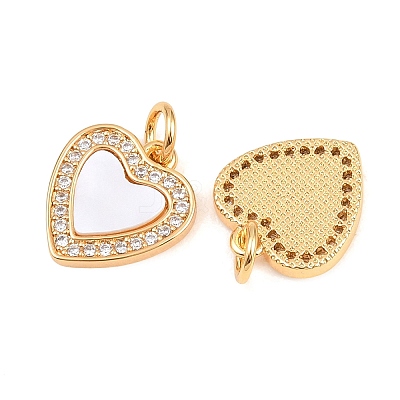 Valentine's Day Brass Micro Pave Clear Cubic Zirconia Pendants ZIRC-F148-12C-G-1