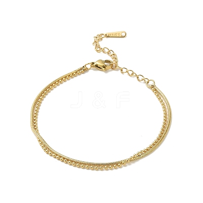 304 Stainless Steel Multi-strand Bracelets BJEW-C110-02G-1