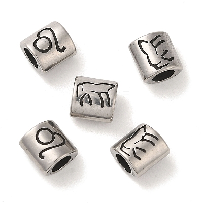 Oval with Constellation 304 Stainless Steel Beads STAS-E215-05AS-03-1