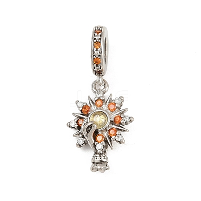 Brass Topaz Rhinestone European Dangle Charms LS-KK-P324-09P-1