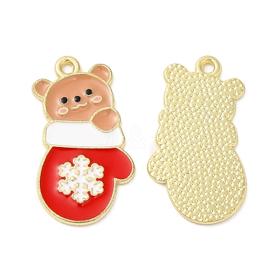 Christmas Alloy Enamel Pendants ENAM-D050-13F-01G-1