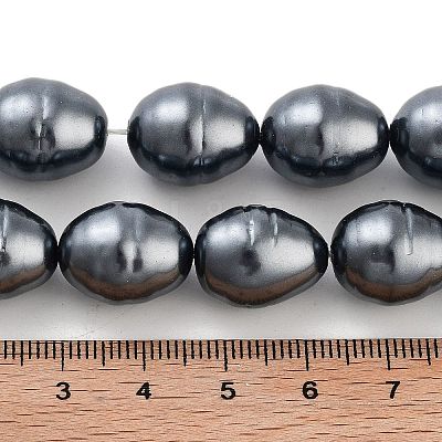 Electroplated Shell Pearl Beads Strands BSHE-H110-01-02-1