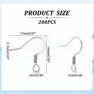 Tarnish Resistant 304 Stainless Steel French Earring Hooks STAS-N0013-15P-1