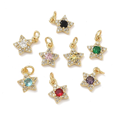 Brass Micro Pave Cubic Zirconia Pendants KK-A291-13A-G-1
