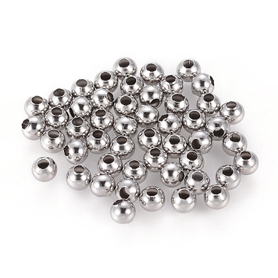 Tarnish Resistant 304 Stainless Steel Hollow Round Seamed Beads STAS-R032-5mm-1