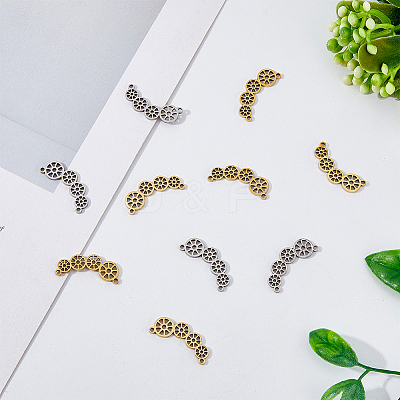 16Pcs 2 Colors 304 Stainless Steel Connector Charms STAS-DC0013-94-1