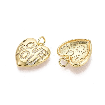 Brass Micro Pave Cubic Zirconia Pendants KK-N287-36G-1