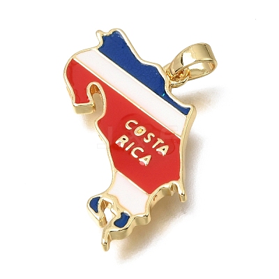 Brass Enamel Pendants KK-C263-30A-G-1