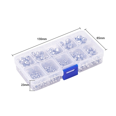 710Pcs Electroplate Transparent Glass Beads Strands DIY-YW0003-07-1