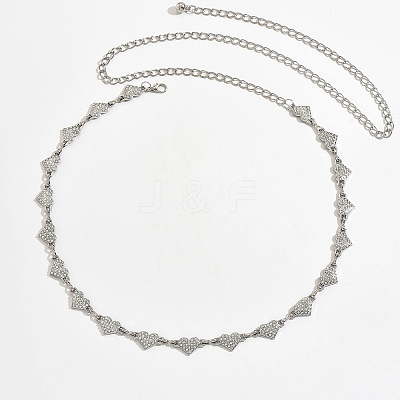 Alloy Crystal Rhinestone Heart Link Waist Chains for Women WGA2267-01-1